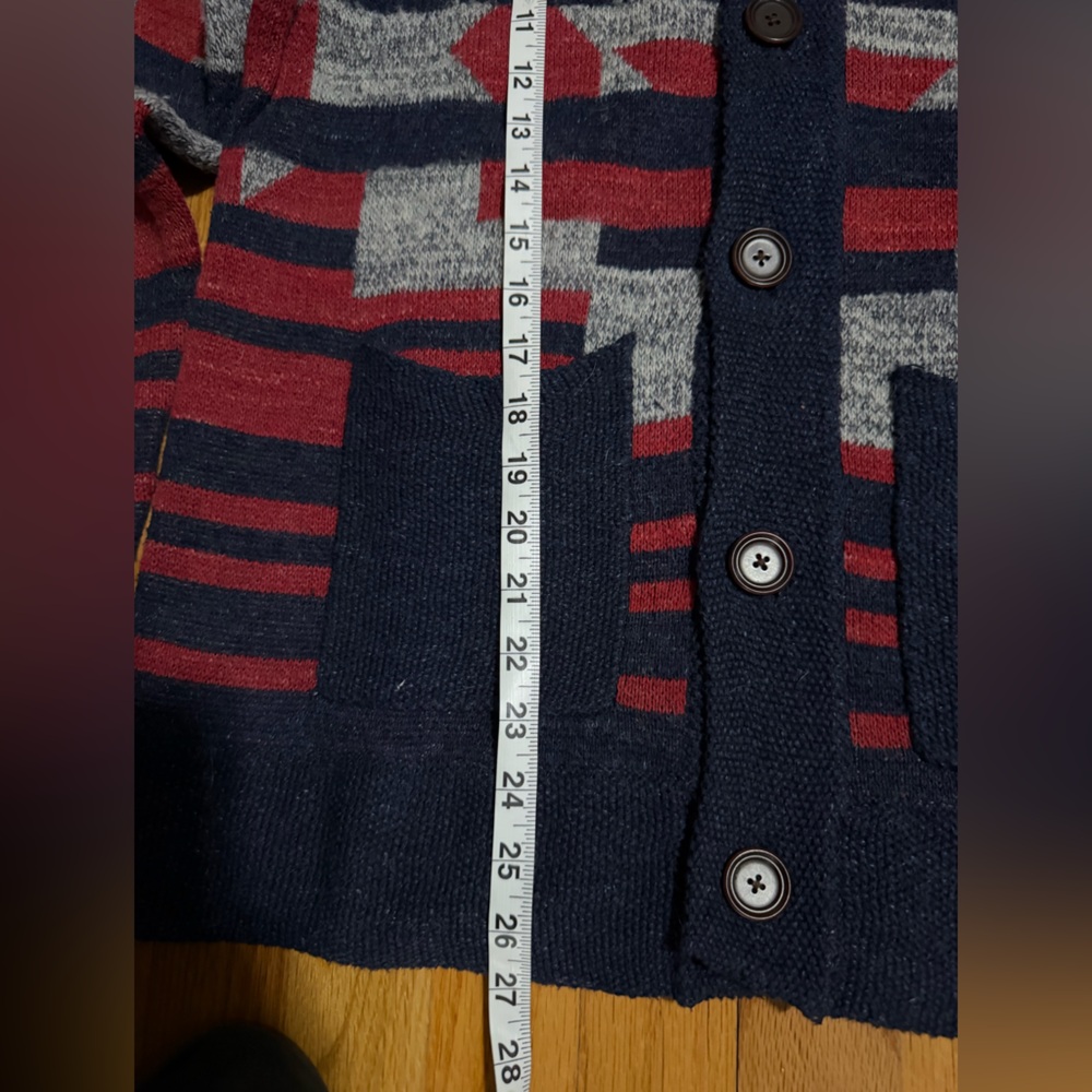 Lucky Brand Shawl Collar Cardigan in Navy, Red, Gray - Picture 6 of 7